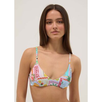 B.ANGEL , Top Bikini Multicolor In Tessuto Elasticizzato, Donna, Azzurro, Taglia: 2 B.ANGEL , Top Bikini Multicolor In Tessuto Elasticizzato, Donna, Azzurro, Taglia: 2