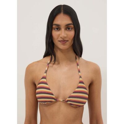 OVS , Top Bikini A Triangolo In Tessuto Elasticizzato A Righe Multicolor, Donna, Multicolor, Taglia: 5 OVS , Top Bikini A Triangolo In Tessuto Elasticizzato A Righe Multicolor, Donna, Multicolor, Taglia: 5