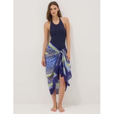 OVS , Sarong Blu In Puro Cotone Con Stampa, Donna, Viola, Taglia: ONE SIZE OVS , Sarong Blu In Puro Cotone Con Stampa, Donna, Viola, Taglia: ONE SIZE