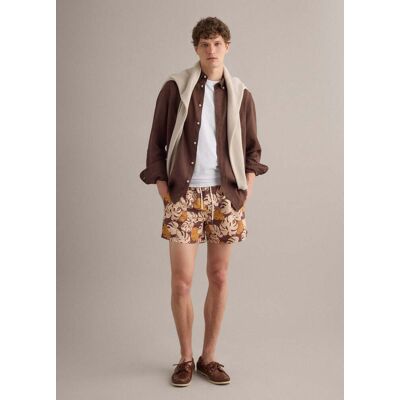 PIOMBO , Boxer Mare Marrone Con Stampa Tropicale, Uomo, Beige, Taglia: XL PIOMBO , Boxer Mare Marrone Con Stampa Tropicale, Uomo, Beige, Taglia: XL