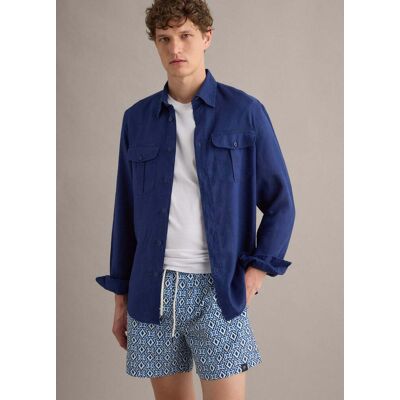 PIOMBO , Boxer Mare Blu Con Stampa Geometrica, Uomo, Bianco, Taglia: XXL PIOMBO , Boxer Mare Blu Con Stampa Geometrica, Uomo, Bianco, Taglia: XXL