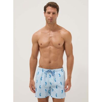 OVS , Boxer Mare Azzurro A Righe Con Stampa Cavallucci Marini, Uomo, Bianco, Taglia: L OVS , Boxer Mare Azzurro A Righe Con Stampa Cavallucci Marini, Uomo, Bianco, Taglia: L