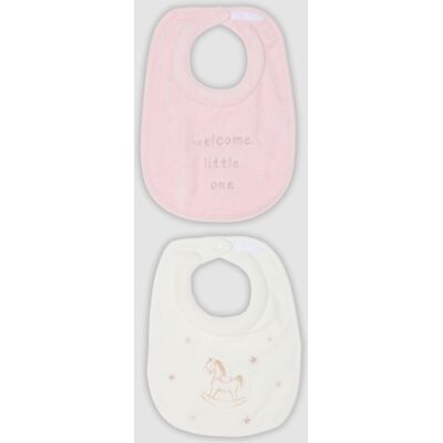FAGOTTINO , Bipack Di Bavaglini Rosa E Bianchi In Cotone Organico Per Neonato, Multicolor, Taglia: T.U. FAGOTTINO , Bipack Di Bavaglini Rosa E Bianchi In Cotone Organico Per Neonato, Multicolor, Taglia: T.U.