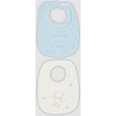 FAGOTTINO , Bipack Di Bavaglini Azzurri E Bianchi In Cotone Organico Per Neonato, Multicolor, Taglia: T.U. FAGOTTINO , Bipack Di Bavaglini Azzurri E Bianchi In Cotone Organico Per Neonato, Multicolor, Taglia: T.U.