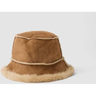 LES COPAINS , Cappello Marrone In Vera Pelle Con Bordo Effetto Shearling, Donna, Marrone, Taglia: 58 LES COPAINS , Cappello Marrone In Vera Pelle Con Bordo Effetto Shearling, Donna, Marrone, Taglia: 58