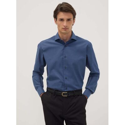 OVS , Camicia Blu In Puro Cotone Con Collo Francese Regular Fit Easy Iron, Uomo, Blu, Taglia: 43 OVS , Camicia Blu In Puro Cotone Con Collo Francese Regular Fit Easy Iron, Uomo, Blu, Taglia: 43