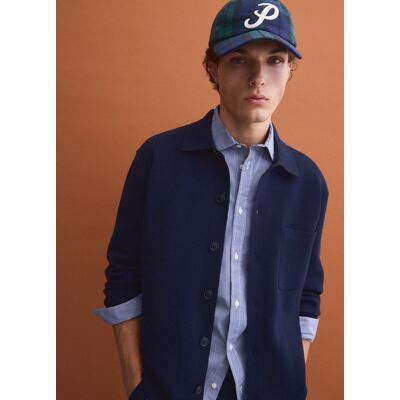 PIOMBO , Cardigan Blu Con Colletto In Misto Cotone Regular Fit, Uomo, Blu, Taglia: XXL PIOMBO , Cardigan Blu Con Colletto In Misto Cotone Regular Fit, Uomo, Blu, Taglia: XXL