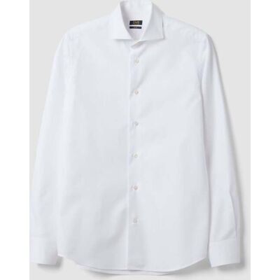 OVS , Camicia Bianca In Puro Compact Cotton Con Collo Francese Slim Fit, Uomo, Bianco, Taglia: 39 OVS , Camicia Bianca In Puro Compact Cotton Con Collo Francese Slim Fit, Uomo, Bianco, Taglia: 39