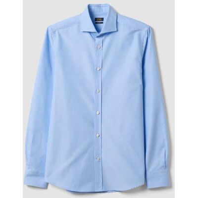 OVS , Camicia Oxford Azzurra In Puro Cotone Con Collo Francese Slim Fit, Uomo, Azzurro, Taglia: 44 OVS , Camicia Oxford Azzurra In Puro Cotone Con Collo Francese Slim Fit, Uomo, Azzurro, Taglia: 44