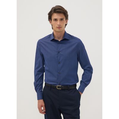 OVS , Camicia Blu In Popeline Di Cotone Elasticizzato Slim Fit, Uomo, Blu, Taglia: 38 OVS , Camicia Blu In Popeline Di Cotone Elasticizzato Slim Fit, Uomo, Blu, Taglia: 38