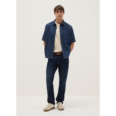 OVS , Camicia In Puro Cotone Denim Blu Regular Fit Con Tasca Sul Petto, Uomo, Blu, Taglia: XL OVS , Camicia In Puro Cotone Denim Blu Regular Fit Con Tasca Sul Petto, Uomo, Blu, Taglia: XL