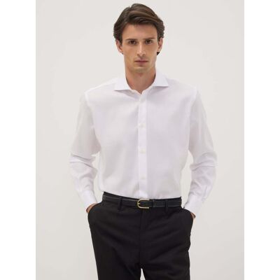 OVS , Camicia Bianca In Puro Cotone Con Collo Francese Regular Fit No Iron, Uomo, Bianco, Taglia: 40 OVS , Camicia Bianca In Puro Cotone Con Collo Francese Regular Fit No Iron, Uomo, Bianco, Taglia: 40