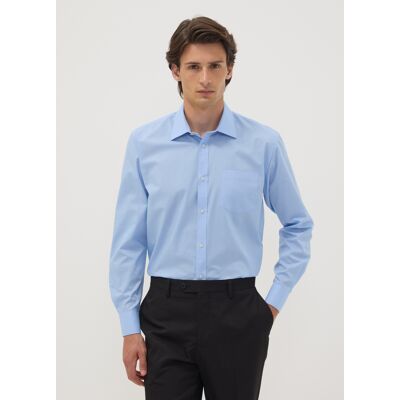 OVS , Camicia Azzurra Regular Fit Con Colletto Classico Easy Iron, Uomo, Azzurro, Taglia: 42 OVS , Camicia Azzurra Regular Fit Con Colletto Classico Easy Iron, Uomo, Azzurro, Taglia: 42