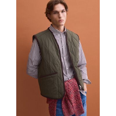 PIOMBO , Gilet Verde Trapuntato Con Zip Regular Fit, Uomo, Verde, Taglia: XXL PIOMBO , Gilet Verde Trapuntato Con Zip Regular Fit, Uomo, Verde, Taglia: XXL