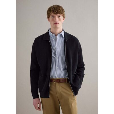 PIOMBO , Cardigan In Puro Cotone Blu Regular Fit Con Full Zip, Uomo, Blu, Taglia: XXL PIOMBO , Cardigan In Puro Cotone Blu Regular Fit Con Full Zip, Uomo, Blu, Taglia: XXL
