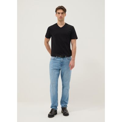 OVS , Jeans In Puro Cotone Denim Azzurro Relaxed Fit, Uomo, Azzurro, Taglia: 44 OVS , Jeans In Puro Cotone Denim Azzurro Relaxed Fit, Uomo, Azzurro, Taglia: 44