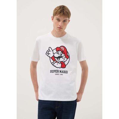 Nintendo , T-shirt Bianca A Maniche Corte In Puro Cotone Regular Fit, Uomo, Bianco, Taglia: M Nintendo , T-shirt Bianca A Maniche Corte In Puro Cotone Regular Fit, Uomo, Bianco, Taglia: M