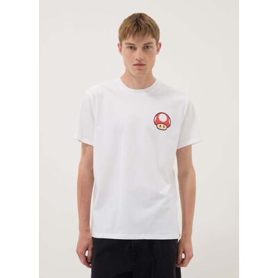 Nintendo , T-shirt Bianca In Puro Cotone A Maniche Corte Regular Fit, Uomo, Bianco, Taglia: M Nintendo , T-shirt Bianca In Puro Cotone A Maniche Corte Regular Fit, Uomo, Bianco, Taglia: M