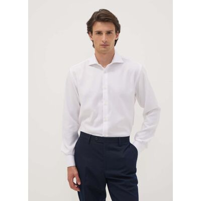 OVS , Camicia Bianca Regular Fit In Puro Cotone Con Collo Francese, Uomo, Bianco, Taglia: 48 OVS , Camicia Bianca Regular Fit In Puro Cotone Con Collo Francese, Uomo, Bianco, Taglia: 48