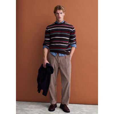 PIOMBO , Pantaloni Marroni In Puro Cotone A Coste Baggy Fit, Uomo, Marrone, Taglia: 48 PIOMBO , Pantaloni Marroni In Puro Cotone A Coste Baggy Fit, Uomo, Marrone, Taglia: 48
