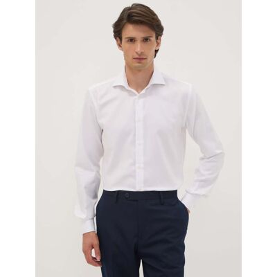 OVS , Camicia Bianca Slim Fit In Puro Cotone Con Collo Francese, Uomo, Bianco, Taglia: 44 OVS , Camicia Bianca Slim Fit In Puro Cotone Con Collo Francese, Uomo, Bianco, Taglia: 44