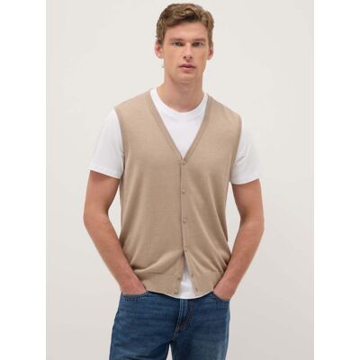 OVS , Gilet Beige Deep V In Misto Cotone Regular Fit Con Bottoni, Uomo, Beige, Taglia: L OVS , Gilet Beige Deep V In Misto Cotone Regular Fit Con Bottoni, Uomo, Beige, Taglia: L