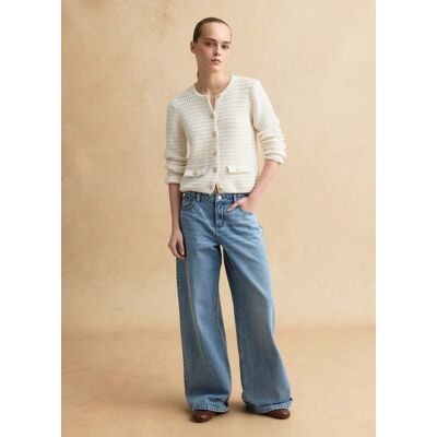 LES COPAINS , Cardigan Bianco In Puro Cotone Regular Fit Con Bottoni E Tasche, Donna, Bianco, Taglia: S LES COPAINS , Cardigan Bianco In Puro Cotone Regular Fit Con Bottoni E Tasche, Donna, Bianco, Taglia: S