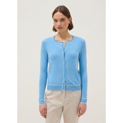 OVS , Cardigan In Misto Viscosa Azzurro Regular Fit Con Bottoni, Donna, Azzurro, Taglia: M OVS , Cardigan In Misto Viscosa Azzurro Regular Fit Con Bottoni, Donna, Azzurro, Taglia: M