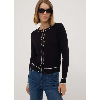 OVS , Cardigan Nero In Viscosa Elasticizzata Regular Fit, Donna, Nero, Taglia: XXL OVS , Cardigan Nero In Viscosa Elasticizzata Regular Fit, Donna, Nero, Taglia: XXL