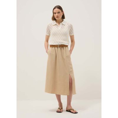 OVS , Gonna Lunga Beige Regular Fit Con Vita Elasticizzata E Spacco, Donna, Beige, Taglia: XL OVS , Gonna Lunga Beige Regular Fit Con Vita Elasticizzata E Spacco, Donna, Beige, Taglia: XL