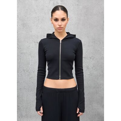 UTOPJA , Ribbed Hoodie Black, Donna, Nero, Taglia: M UTOPJA , Ribbed Hoodie Black, Donna, Nero, Taglia: M