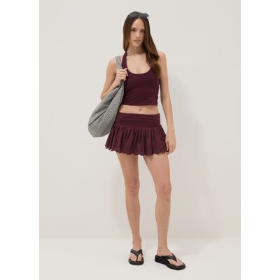 B.ANGEL , Gonna Mini Viola In Puro Cotone Con Balza Ricamata, Donna, Viola, Taglia: M B.ANGEL , Gonna Mini Viola In Puro Cotone Con Balza Ricamata, Donna, Viola, Taglia: M