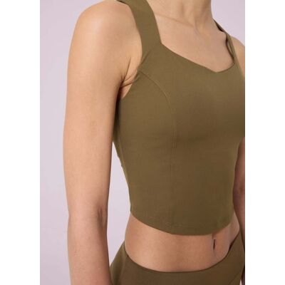 Studio , Crop Top Con Sostegno Leggero , Donna, Verde, Taglia: L Studio , Crop Top Con Sostegno Leggero , Donna, Verde, Taglia: L