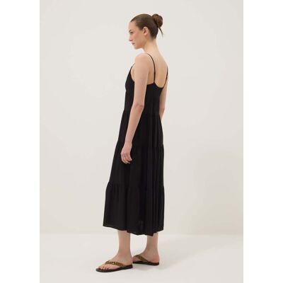 OVS , Abito Maxi Nero In Pura Viscosa Con Scollo Deep V, Donna, Nero, Taglia: L OVS , Abito Maxi Nero In Pura Viscosa Con Scollo Deep V, Donna, Nero, Taglia: L