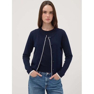 OVS , Cardigan Blu In Misto Viscosa A Maglia Rasata, Donna, Blu, Taglia: L OVS , Cardigan Blu In Misto Viscosa A Maglia Rasata, Donna, Blu, Taglia: L