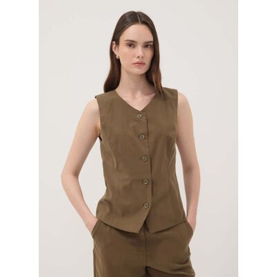 OVS , Gilet Verde In Misto Viscosa Slim Fit, Donna, Verde, Taglia: 38 OVS , Gilet Verde In Misto Viscosa Slim Fit, Donna, Verde, Taglia: 38