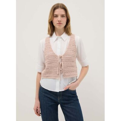 OVS , Gilet In Puro Cotone Rosa Regular Fit Con Design Traforato, Donna, Rosa, Taglia: S OVS , Gilet In Puro Cotone Rosa Regular Fit Con Design Traforato, Donna, Rosa, Taglia: S