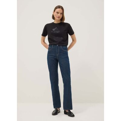 Disney , T-shirt In Puro Cotone Nero Regular Fit Con Topolino Brillantinato, Donna, Nero, Taglia: L Disney , T-shirt In Puro Cotone Nero Regular Fit Con Topolino Brillantinato, Donna, Nero, Taglia: L