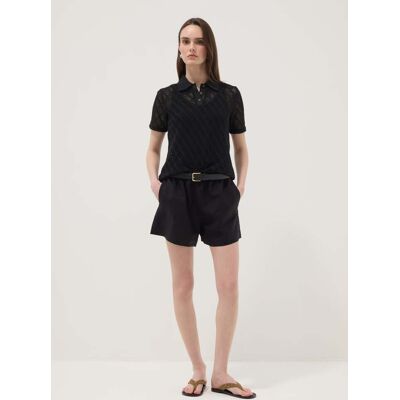 OVS , Shorts Neri In Misto Lino E Viscosa Con Vita Elasticizzata Regular Fit, Donna, Nero, Taglia: XS OVS , Shorts Neri In Misto Lino E Viscosa Con Vita Elasticizzata Regular Fit, Donna, Nero, Taglia: XS