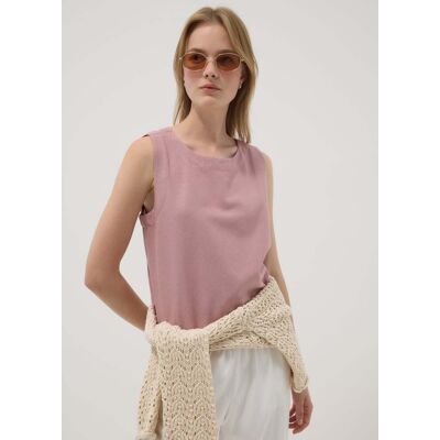OVS , Top Rosa In Misto Viscosa, Cotone E Lino Regular Fit, Donna, Rosa, Taglia: 48 OVS , Top Rosa In Misto Viscosa, Cotone E Lino Regular Fit, Donna, Rosa, Taglia: 48