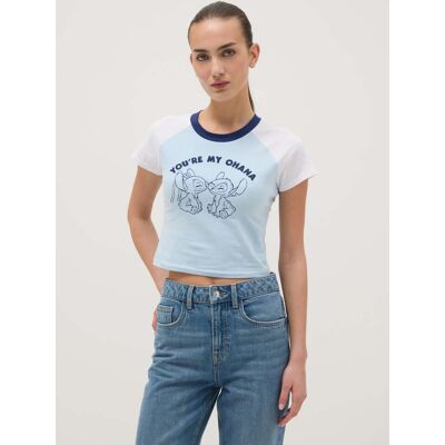 Disney , T-shirt In Misto Cotone Multicolor Regular Fit Con Stampa Lilo&stitch, Donna, Multicolor, Taglia: M Disney , T-shirt In Misto Cotone Multicolor Regular Fit Con Stampa Lilo&stitch, Donna, Multicolor, Taglia: M