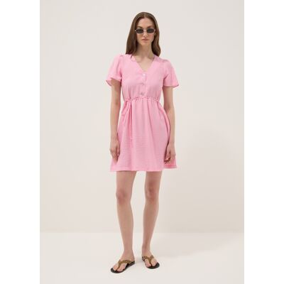 OVS , Abito Rosa A Righe In Misto Viscosa Con Scollo Deep V, Donna, Rosa, Taglia: 48 OVS , Abito Rosa A Righe In Misto Viscosa Con Scollo Deep V, Donna, Rosa, Taglia: 48