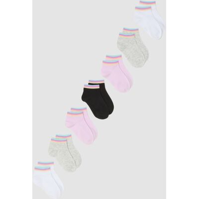 OVS KIDS , Multipack Calze Corte In Misto Cotone Multicolor A Righe Da Bambina, Multicolor, Taglia: 28/30 OVS KIDS , Multipack Calze Corte In Misto Cotone Multicolor A Righe Da Bambina, Multicolor, Taglia: 28/30