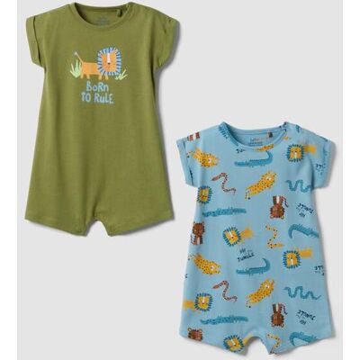 FAGOTTINO , Bipack Tutine In Puro Cotone Multicolor Da Neonato Con Stampe, Bambino, Multicolor, Taglia: 9-12 FAGOTTINO , Bipack Tutine In Puro Cotone Multicolor Da Neonato Con Stampe, Bambino, Multicolor, Taglia: 9-12
