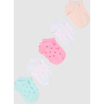 OVS KIDS , Multipack Calzini In Misto Cotone Multicolor Da Bambina Con Cuori, Multicolor, Taglia: 34/36 OVS KIDS , Multipack Calzini In Misto Cotone Multicolor Da Bambina Con Cuori, Multicolor, Taglia: 34/36