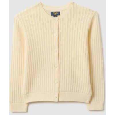 OVS KIDS , Cardigan In Puro Cotone Beige A Righe Da Bambina Regular Fit, Beige, Taglia: 5-6 OVS KIDS , Cardigan In Puro Cotone Beige A Righe Da Bambina Regular Fit, Beige, Taglia: 5-6