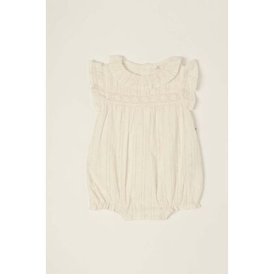 IANA , Tutina Bianca In Misto Cotone Con Colletto Classico Da Neonata, Bianco, Taglia: 1 IANA , Tutina Bianca In Misto Cotone Con Colletto Classico Da Neonata, Bianco, Taglia: 1