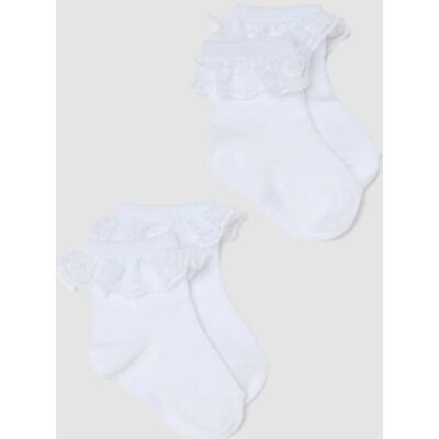FAGOTTINO , Bipack Calze Corte In Cotone Elasticizzato Bianche Da Neonata, Bambina, Bianco, Taglia: 6-12 FAGOTTINO , Bipack Calze Corte In Cotone Elasticizzato Bianche Da Neonata, Bambina, Bianco, Taglia: 6-12