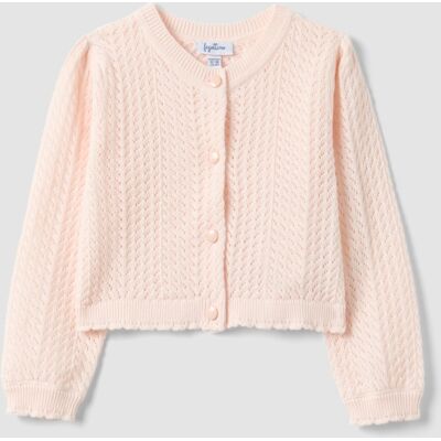 FAGOTTINO , Cardigan Fitted In Puro Cotone Rosa Da Bimba Con Design Traforato, Bambina, Rosa, Taglia: 30-36 FAGOTTINO , Cardigan Fitted In Puro Cotone Rosa Da Bimba Con Design Traforato, Bambina, Rosa, Taglia: 30-36