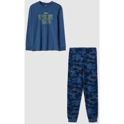OVS KIDS , Pigiama In Puro Cotone Blu Camouflage Da Ragazzo Regular Fit, Bambino, Blu, Taglia: 13-14 OVS KIDS , Pigiama In Puro Cotone Blu Camouflage Da Ragazzo Regular Fit, Bambino, Blu, Taglia: 13-14